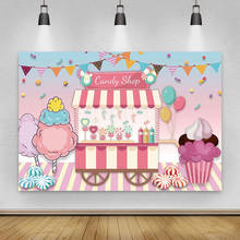 Добро пожаловать в Candyland День Рождения фотография фон девочка первый день Рождения Вечеринка фон десерт стол декорации реквизит 2024 - купить недорого