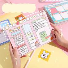 Planificador diario semanal de dibujos animados Kawaii, cuaderno, Agenda, Bloc de notas, papelería, suministros escolares de oficina 2024 - compra barato