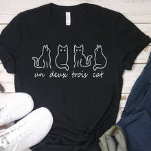 Camiseta con estampado de Un Deux Trois para mujer, remera con estampado de gato Harajuku, playera de gatito bonito, blusa informal de los 90 Kawaii Grunge 2024 - compra barato