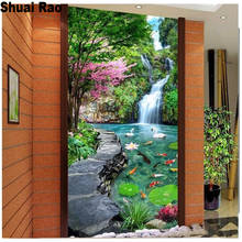 3d pictures diamond painting Lotus pond and waterfall porch full novelty 2020 mosaic art diamond embroidery new hot home decor 2024 - buy cheap