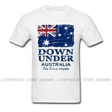 Camisa vintage com bandeira da austrália, camiseta branca para homens, camiseta de algodão com manga curta, roupa de designer de arte com gola em o 2024 - compre barato