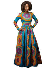 2020 Slim Summer Dress Women Robe Africaine Bazin Fashion Ethnic Print Evening Dress  Ladies Dress African Clothes 2024 - buy cheap