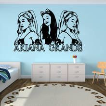 Adesivo de parede grande ariana grande com música, decoração de vinil para quarto de meninas, sala de música, super estrela, 998 2024 - compre barato