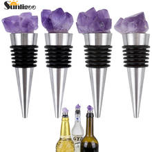 Sunligoo Amethyst Gemstone Bottle Stopper Decorative Wine and Champagne Bottle Stopper for Bar Home Wine Bottle Seal Cover 2024 - buy cheap