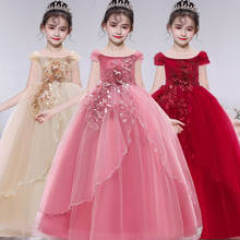 2022 Kids Clothes Flowers Pageant Princess Dress For Children Clothes Party Wedding Dress 10 11 12 13 14 Year Vestidos Verano 2024 - buy cheap