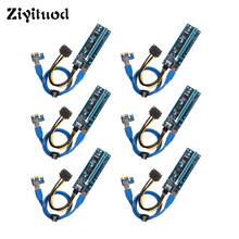 6pcs PCI Express Riser Card VER006C 1x to 16x PCI-e Extender Adapter Cable USB3.0 Sata 15pin to 4pin Power Extension For Mining 2024 - buy cheap