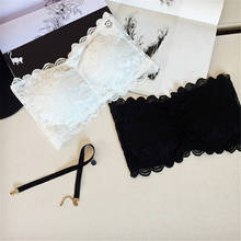 Women Sexy Casual Lace Wrap Tube Top Summer Strapless Bra Bandeau Short Tanks Seamless Black White 2024 - buy cheap