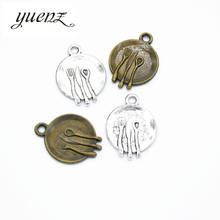 YuenZ 20pcs Antique silver color Dinner plate Charms Pendants For Necklace Bracelet Jewelry Making DIY Handmade 20*15mm J412 2024 - buy cheap