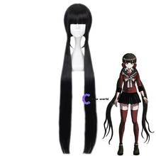 Disfraz de Anime Danganronpa V3: Killing Harukawa Maki, peluca larga y recta de fibra resistente al calor, color negro 2024 - compra barato