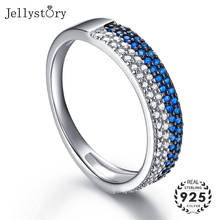 Jellystory s925 sterling silver ring with sapphire gemstones luxury charms rings jewelry for female wedding engagement wholesale 2024 - buy cheap