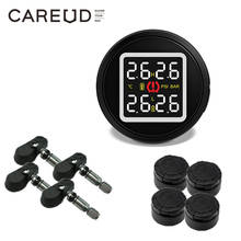 TPMS CAREUD Cigarette Lighter Type Car Tire Pressure and Temperature Monitoring System with 4 External/Internal Sensors 2024 - buy cheap