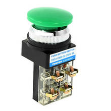 AC 250V 6A 1NO 1NC DPST Momentary Green Mushroom Head Push Button Switch 2024 - buy cheap