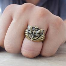 Moth Dead Head Ring Mystical Esoteric Circle Sign Of The Moon Rings 12pcs/lots 2024 - buy cheap