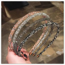 2021 moda cristal frisado faixa de cabelo headwear menina feminino artesanal acessórios para o cabelo headwear pérola flor bandana 2024 - compre barato