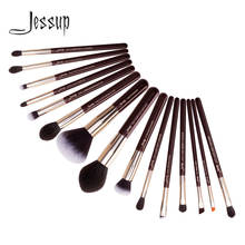 Jessup-pincéis de maquiagem profissional com 15 peças, para base, sombra, contorno, cabelo sintético 2024 - compre barato