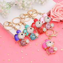 New Cute Mouse Keychain Fashion Rhinestone Crystal Keychain Charm Handbag Car Accessories Creative Party Men Women Birthday Gift 2024 - buy cheap