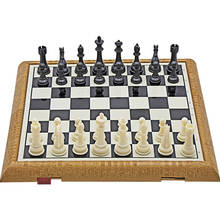 Conjunto de xadrez portátil de viagem, de plástico, peças xadrez magnéticas de alta qualidade, dobrável, para presente de criança, brinquedo de tabuleiro 2024 - compre barato