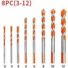 8Pcs Glass Tile Drill Bit Set Ceramic Concrete Brick Hole Opener Plastic Wood Metal Triangle Twist Drill Bit 3/4/5/6/6/8/10/12mm 2024 - buy cheap
