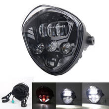 50W Led Headlight High Low Beam With with Motorcycle Mounts Bracket for KAWASAKI Honda Yamaha Suzuki Chopper Cafe Racer Bobbe 2024 - buy cheap