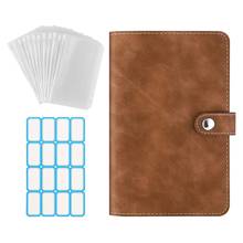 6-Ring Notebook Binder PU Leather Loose Leaf Notebook Binder Cover with Clear Plastic A6 Binder Envelopes Pouches 2024 - buy cheap