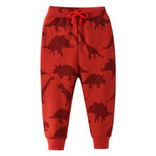 Funnygame-pantalones de chándal con estampado de animales para niño y niña, pantalón largo completo para bebé, dinosaurios, otoño y primavera 2024 - compra barato