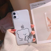 Cute Transparent Cartoon Bear Korean Phone Case For iPhone 12 11 Pro Max XR X Xs Max 7 8 Puls SE 2020 Cases Soft Silicone Cover 2024 - buy cheap