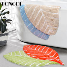Tongdi tapete de banheiro com folhas, tapete decorativo elegante, macio, de microfibra, antiderrapante, para cozinha, sala de estar 2024 - compre barato