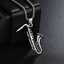 Винтажное ожерелье с подвеской саксофон из Бельгии Музыкальные инструменты ожерелья для концерта модные очаровательные женские и мужские ювелирные изделия с подвеской 2024 - купить недорого