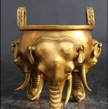 Incensário queimador de incenso (a 006364 de desconto) cabeça de elefante em bronze templo chinês 10 polegadas (a 0319) 2024 - compre barato