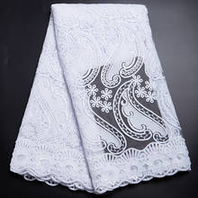 Zhenguiru 2021 White African Lace Fabric High Quality French Lace Fabric Tulle Nigerian Fabric For Women Wedding And Party A2306 2024 - buy cheap