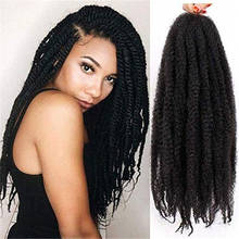 Marley-tranças de cabelo sintético, tranças de crochê, cabelo afro encaracolado, 18 in100g, extensões de cabelo 2024 - compre barato