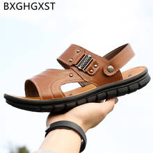 outdoor sandals  casual shoes mens shoes genuine leather men sandal italian fashion open shoes men summer sandals обувь мужская 2024 - buy cheap