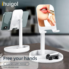 Ihuigol-Soporte de teléfono móvil para escritorio con espejo, ajustable, Universal, para tabletas, iPad, iPhone 8, 11 Pro, Xiaomi 2024 - compra barato