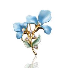 Женская Винтажная брошь в форме цветка, стразы с кристаллами 2024 - купить недорого