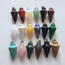 2020 12pcs fashion Mixed natural stone pendulum Good quality circular Cone charms pendant for DIY accessories making wholesale 2024 - buy cheap