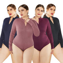 Bodysuit feminino bodysuit corpo bodys para ropa mujer femme bodysuits oversize grande plus size camisola manter quente pescoço macacão 2024 - compre barato