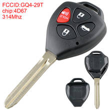 314Mhz Remote Car Key 4 Buttons Car Keyless Remote Entry Key Fob with 4D67 Chip GQ4-29T Fit for 2008 2009 2010 Toyota Corolla 2024 - buy cheap