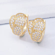 Geometric Statement Earrings AAA CZ Crystal Gold Hoop Earrings for Women Fashion Circle Earrings  2019 New 2024 - buy cheap