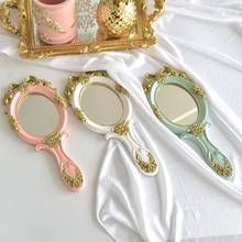 Cute Creative Vintage Hand Mirrors Makeup Vanity Mirror Handheld Cosmetic Mirror with Handle for Gifts 2024 - buy cheap