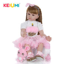 KEIUMI Realistic Reborn Baby Dolls 60 cm Silicone Stuffed Dolls Fashion Princess Boneca Reborn For kids playmates Brithday Gifts 2024 - buy cheap