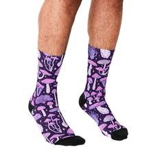 Socks Men harajuku Deadly Mushrooms Dark Purple Printed Happy hip hop Men Socks Novelty Skateboard Crew Casual Crazy Socks 2024 - buy cheap