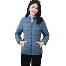 Novo outono/inverno jaqueta outerwear feminino curto luz fina para baixo acolchoado casaco senhora oversize quente parka roupas femininas 2024 - compre barato