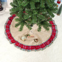 Adornos navideños de año nuevo para el hogar, falda de árbol de Navidad a cuadros de Búfalo, 2020 cm, 100 2024 - compra barato