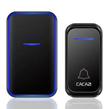 CACAZI Home Intelligent Wireless Waterproof US EU UK AU Plug  Door Bell Chime 1 Button Battery 1 Receiver AC 2024 - buy cheap