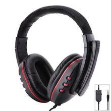 Stereo 3.5mm Wired Headphones with Microphone Adjustable Over Ear Gaming Headsets Earphones Low Bass Stereo for PC PS4 Line Type 2024 - buy cheap