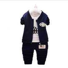 Spring Autumn Children Boys Clothing Sets Cotton Kid Boys Cartoon Clothes Sets 3Pcs/set Coat+Shirt+Pants Toddler Clothes Suit 2024 - buy cheap