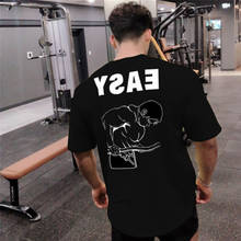 2020 Mens Running Sports Cotton T-shirt Gym Fitness Bodybuilding t shirt Male Jogging Training Tee Tops Brand Printing Clothing 2024 - buy cheap