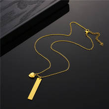 Personalized Custom Name Necklace for Women Bar Heart Pendant Choker Gold Stainless Steel Chain Customized Nameplate Necklaces 2024 - buy cheap