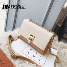 LADSOUL Women Shoulder Bag Patchwork Fashion Simple Trend Europe America Lady Small Square Bag Chain Flap Bag 2024 - buy cheap