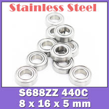 S688ZZ Bearing 8*16*5 mm ( 10 PCS ) 440C Roller Stainless Steel S688Z S688 Z ZZ Ball Bearings 2024 - buy cheap